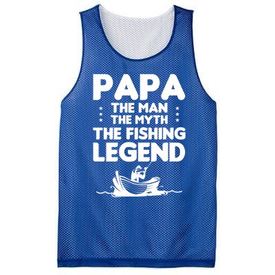 Papa The The Myth The Fishing Legend Cool Gift Mesh Reversible Basketball Jersey Tank