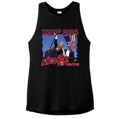 President Trump Trending Political Trump 2024 Election Ladies PosiCharge Tri-Blend Wicking Tank