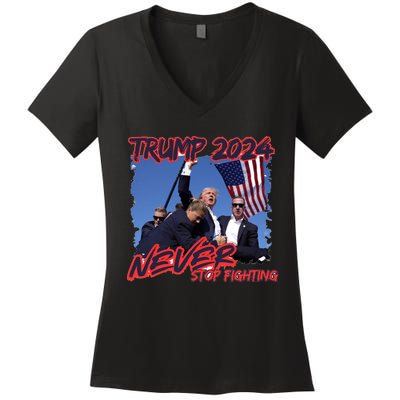 President Trump Trending Political Trump 2024 Election Women's V-Neck T-Shirt