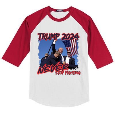 President Trump Trending Political Trump 2024 Election Kids Colorblock Raglan Jersey