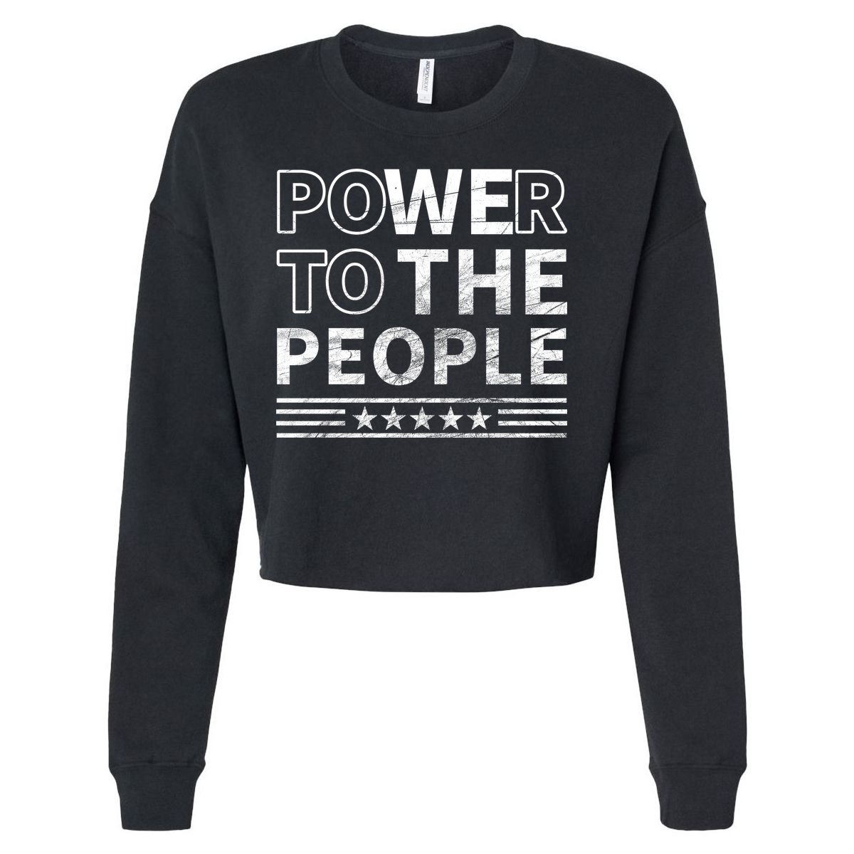 Power To The People Cropped Pullover Crew