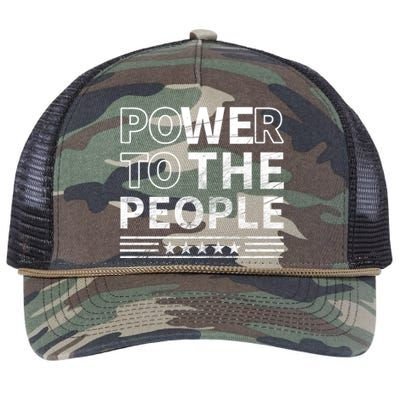 Power To The People Retro Rope Trucker Hat Cap