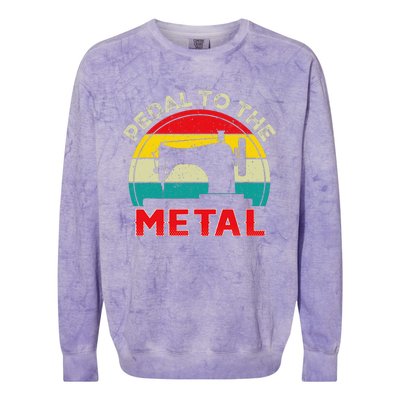 Pedal To The Metal Sewing Machine For Sew Lovers Seamstress Colorblast Crewneck Sweatshirt