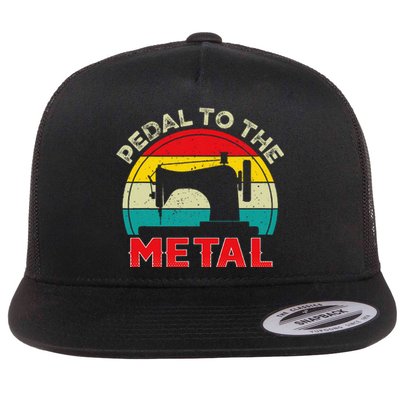 Pedal To The Metal Sewing Machine For Sew Lovers Seamstress Flat Bill Trucker Hat