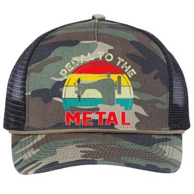 Pedal To The Metal Sewing Machine For Sew Lovers Seamstress Retro Rope Trucker Hat Cap