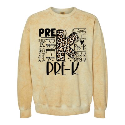 PreK Typography Team Pre K Teacher Back To School Colorblast Crewneck Sweatshirt