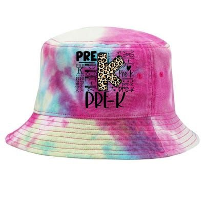 PreK Typography Team Pre K Teacher Back To School Tie-Dyed Bucket Hat