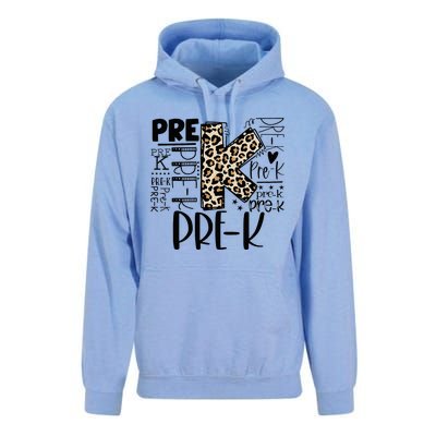 PreK Typography Team Pre K Teacher Back To School Unisex Surf Hoodie