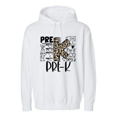 PreK Typography Team Pre K Teacher Back To School Garment-Dyed Fleece Hoodie