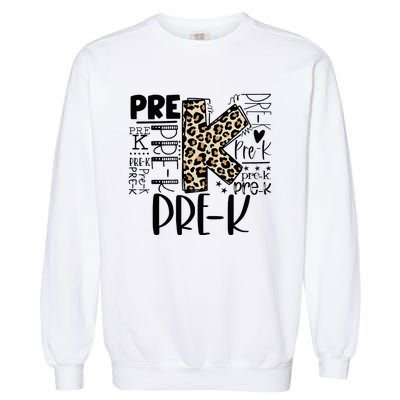 PreK Typography Team Pre K Teacher Back To School Garment-Dyed Sweatshirt