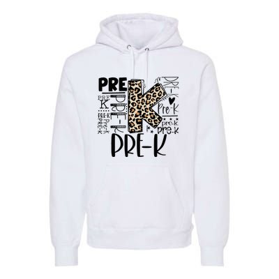 PreK Typography Team Pre K Teacher Back To School Premium Hoodie