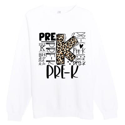 PreK Typography Team Pre K Teacher Back To School Premium Crewneck Sweatshirt