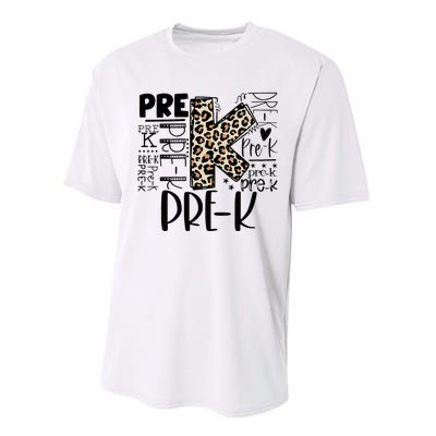 PreK Typography Team Pre K Teacher Back To School Performance Sprint T-Shirt