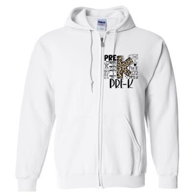 PreK Typography Team Pre K Teacher Back To School Full Zip Hoodie