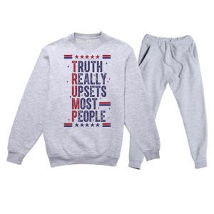 Pro Trump Truth Really Upsets Most People Premium Crewneck Sweatsuit Set