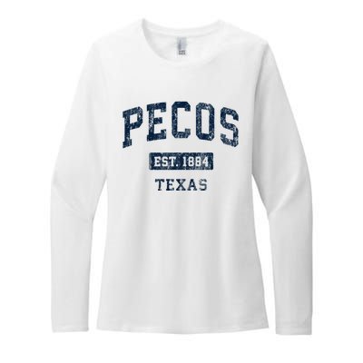 Pecos Texas Tx Vintage Sports Established Womens CVC Long Sleeve Shirt