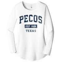 Pecos Texas Tx Vintage Sports Established Women's Perfect Tri Tunic Long Sleeve Shirt