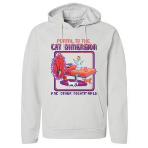 Portal To The Cat Dimension Funny Cat Kitten Lover Performance Fleece Hoodie