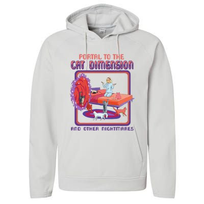 Portal To The Cat Dimension Funny Cat Kitten Lover Performance Fleece Hoodie