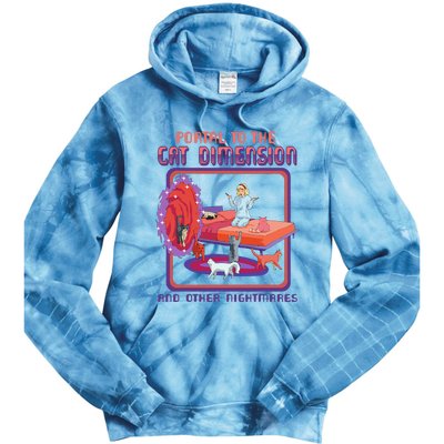 Portal To The Cat Dimension Funny Cat Kitten Lover Tie Dye Hoodie