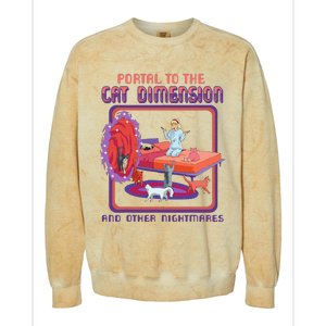 Portal To The Cat Dimension Funny Cat Kitten Lover Colorblast Crewneck Sweatshirt