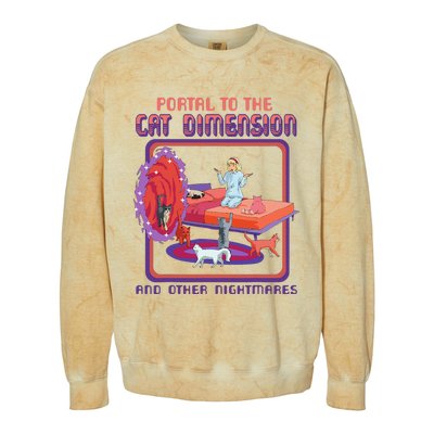 Portal To The Cat Dimension Funny Cat Kitten Lover Colorblast Crewneck Sweatshirt