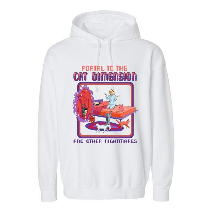 Portal To The Cat Dimension Funny Cat Kitten Lover Garment-Dyed Fleece Hoodie