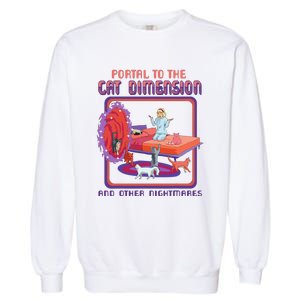 Portal To The Cat Dimension Funny Cat Kitten Lover Garment-Dyed Sweatshirt