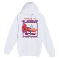 Portal To The Cat Dimension Funny Cat Kitten Lover Premium Pullover Hoodie