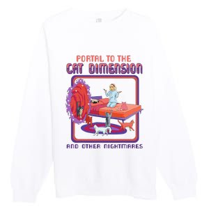 Portal To The Cat Dimension Funny Cat Kitten Lover Premium Crewneck Sweatshirt