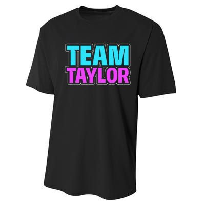 Personalized Team Taylor Family Name Performance Sprint T-Shirt