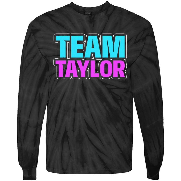 Personalized Team Taylor Family Name Tie-Dye Long Sleeve Shirt