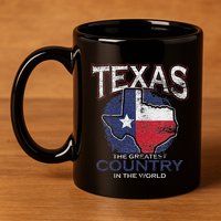 Proud Texan Texas 11oz C Handle Ceramic Mug