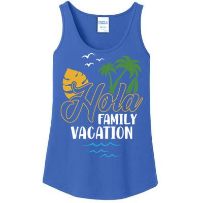 Palm Trees Tropical Summer Vacation Hola Family Vacation Gift Ladies Essential Tank