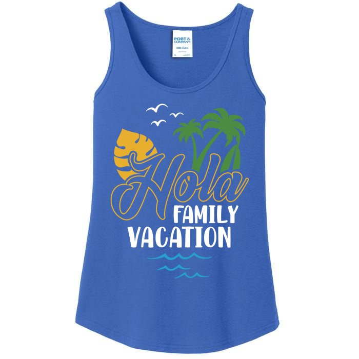 Palm Trees Tropical Summer Vacation Hola Family Vacation Gift Ladies Essential Tank