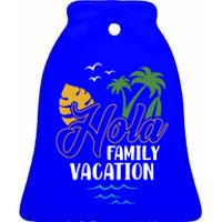 Palm Trees Tropical Summer Vacation Hola Family Vacation Gift Ceramic Bell Ornament