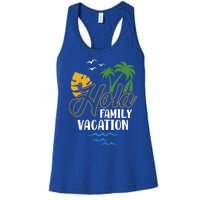 Palm Trees Tropical Summer Vacation Hola Family Vacation Gift Women's Racerback Tank