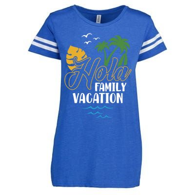 Palm Trees Tropical Summer Vacation Hola Family Vacation Gift Enza Ladies Jersey Football T-Shirt