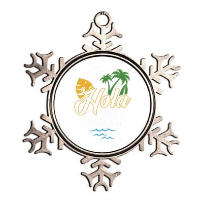 Palm Trees Tropical Summer Vacation Hola Family Vacation Gift Metallic Star Ornament