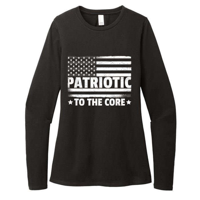 Patriotic To The Core American Flag Patriotism 4th Of July Womens CVC Long Sleeve Shirt