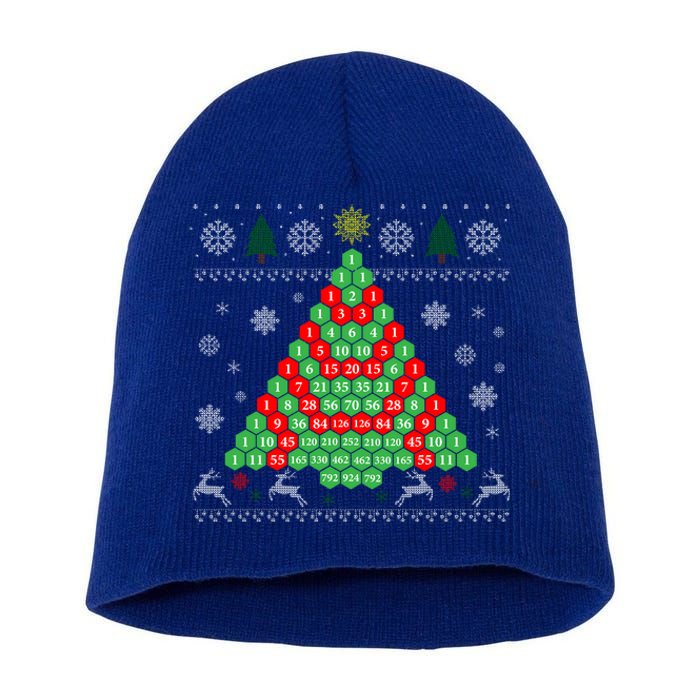 Pascals Triangle Ugly Ugly Christmas Tree Gift Short Acrylic Beanie