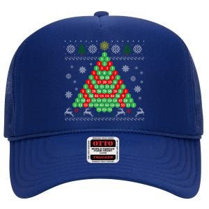 Pascals Triangle Ugly Ugly Christmas Tree Gift High Crown Mesh Back Trucker Hat