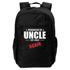 Promoted To Uncle Est 2024 Again Baby Announcement Daily Commute Backpack