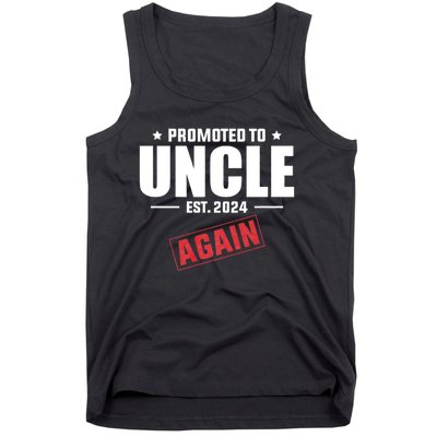 Promoted To Uncle Est 2024 Again Baby Announcement Tank Top