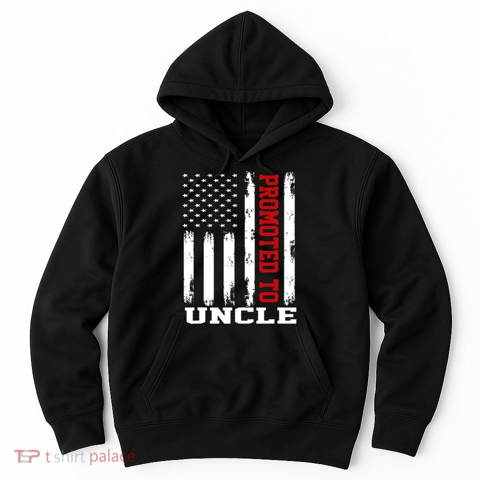 Promoted To Uncle Vintage Flag Soon To Be Uncle Fathers Day Hoodie