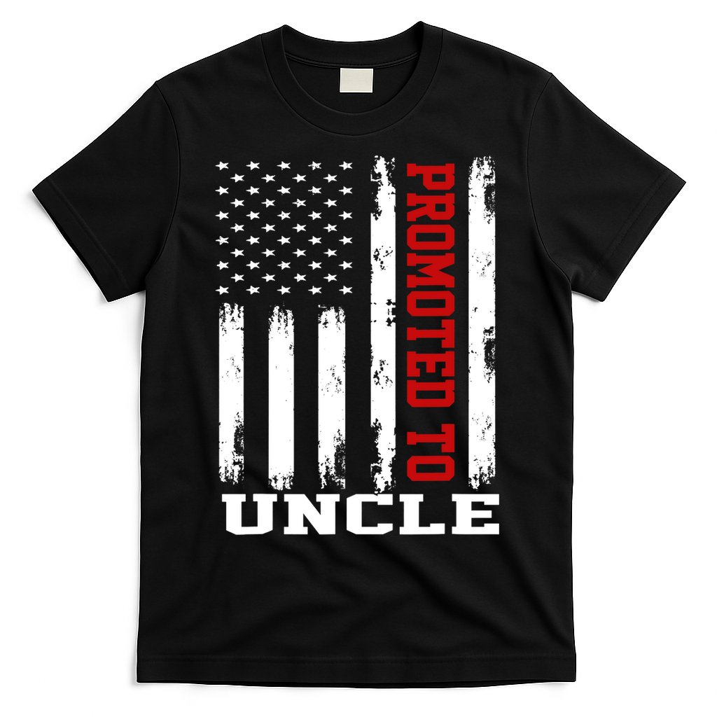 Promoted To Uncle Vintage Flag Soon To Be Uncle Fathers Day T-Shirt
