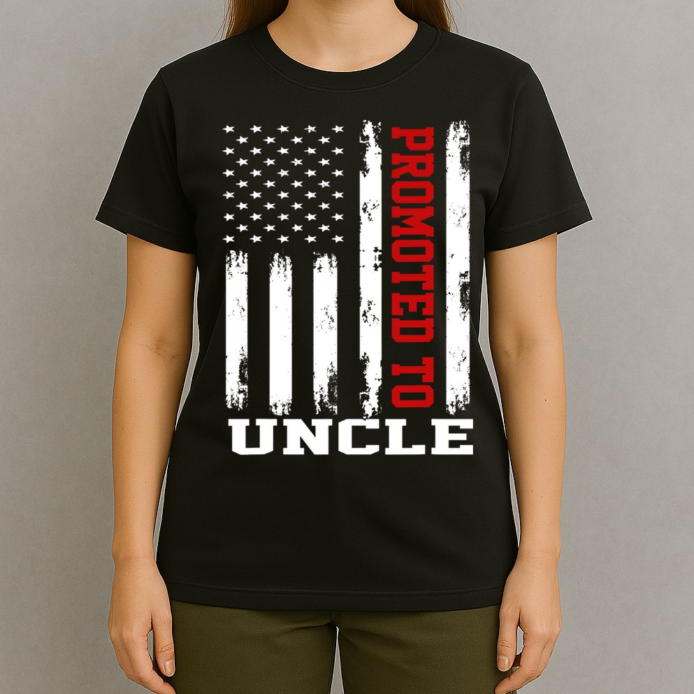 Promoted To Uncle Vintage Flag Soon To Be Uncle Fathers Day T-Shirt