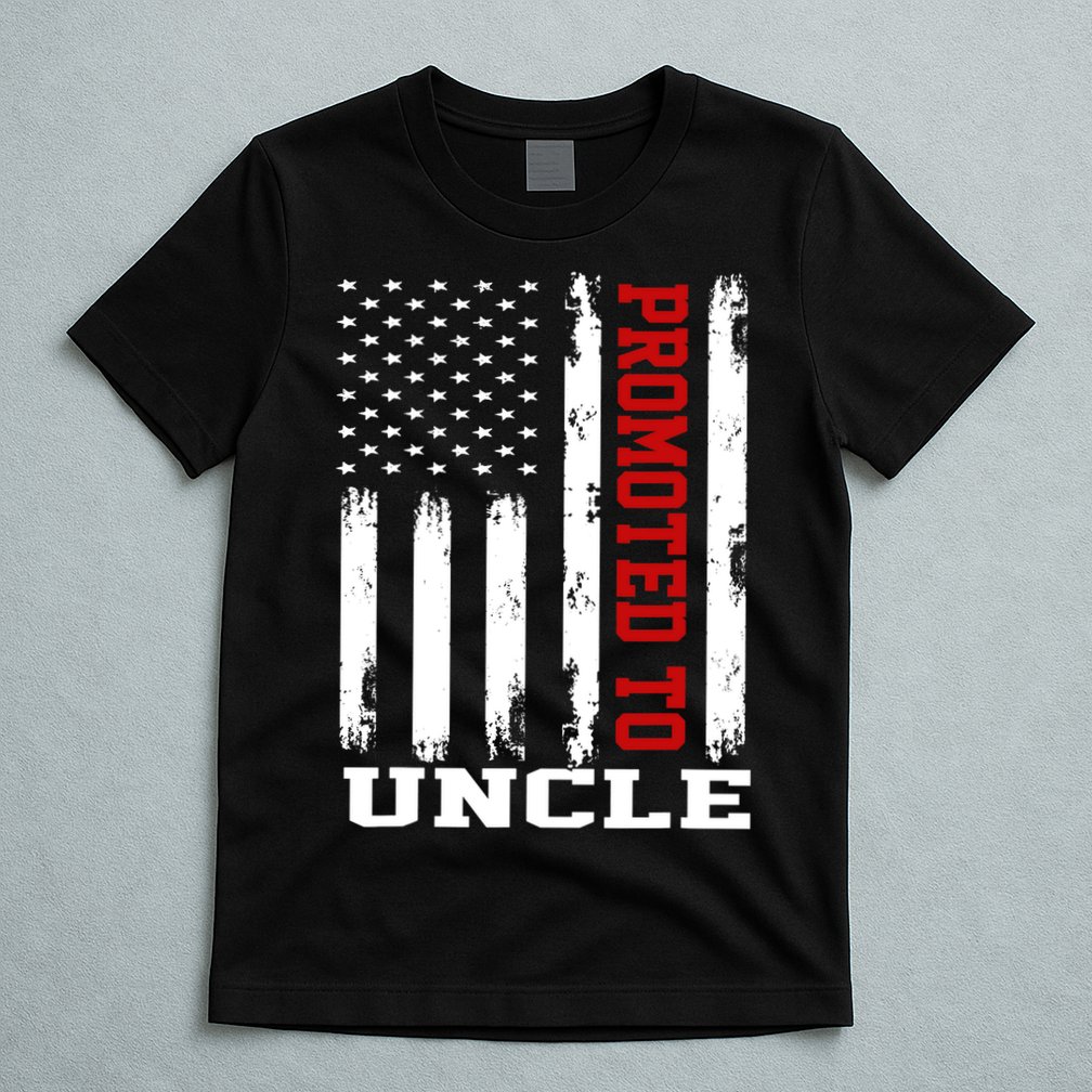 Promoted To Uncle Vintage Flag Soon To Be Uncle Fathers Day T-Shirt