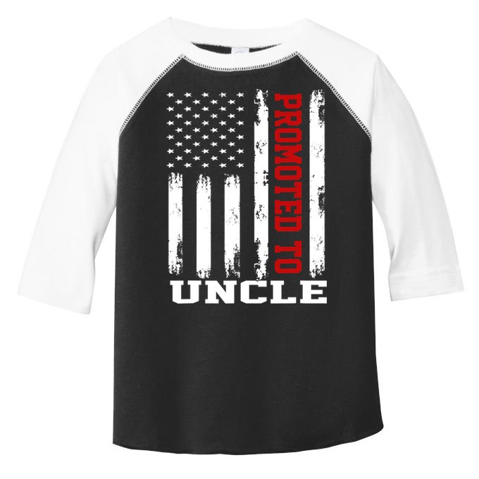 Promoted To Uncle Vintage Flag Soon To Be Uncle Fathers Day Toddler Fine Jersey T-Shirt