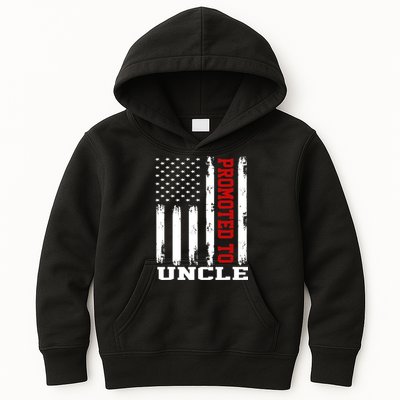 Promoted To Uncle Vintage Flag Soon To Be Uncle Fathers Day Kids Hoodie
